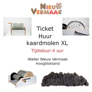 Ticket huur handkaardmolen Louët XL 72 TPI (4 uur)