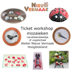 Ticket workshop lieveheersbeestje of vogelschaal mozaïeken